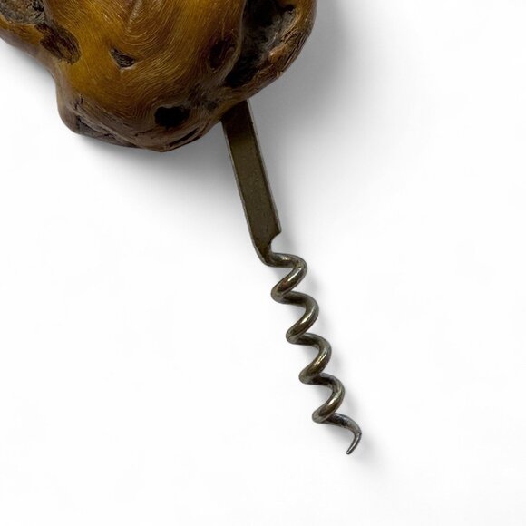 Vintage Corkscrew w/ Natural Root Burl Wood Handle – Rustic Wine Opener Barware - Picture 5 of 8